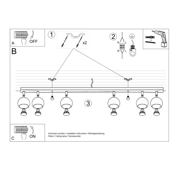 Ceiling Lamp Oculare 6l White - Image 5