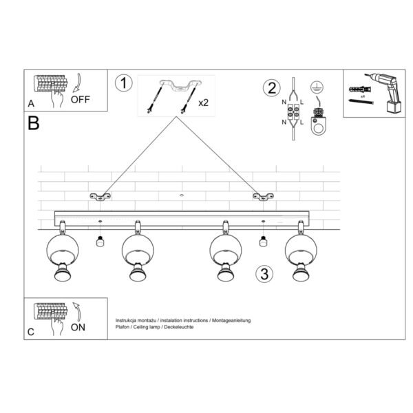 Ceiling Lamp Oculare 4l Black - Image 5