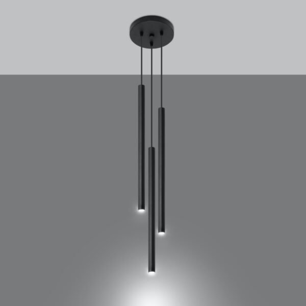 Pendant Lamp Pastelo 3p Black - Image 3