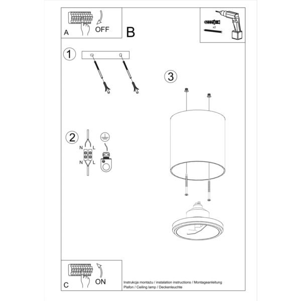 Ceiling Lamp Tiube Grey - Image 6