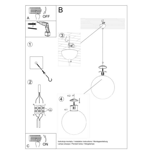 Pendant Lamp Ugo 30 Golden - Image 5