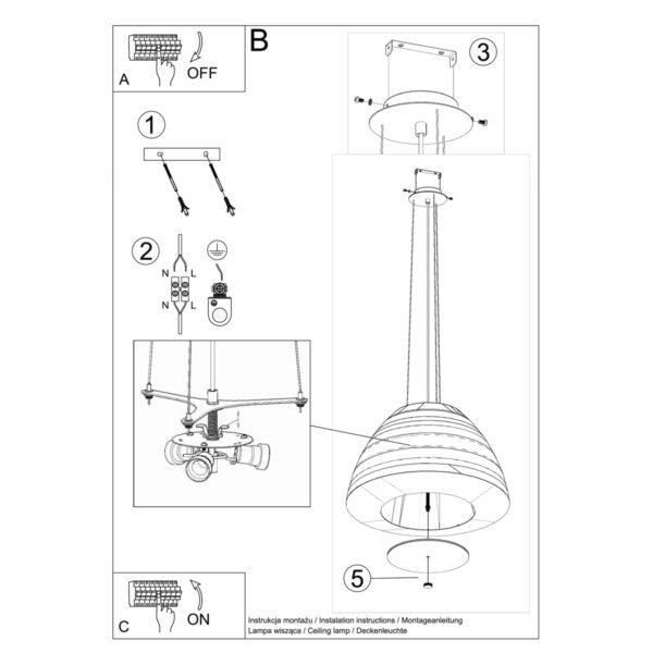 Chandelier Bella 60 White Large Shade Pendants Modern Designer Lights