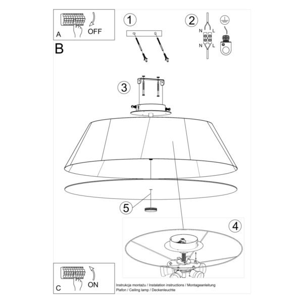 Ceiling Lamp Vega 70 Black - Image 5