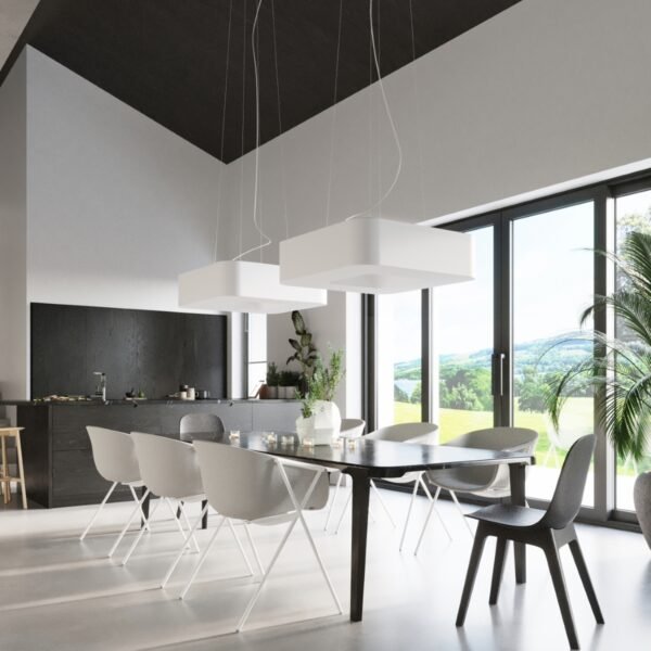 Chandelier Urano 80 White Large Shade Pendants Modern Designer Lights