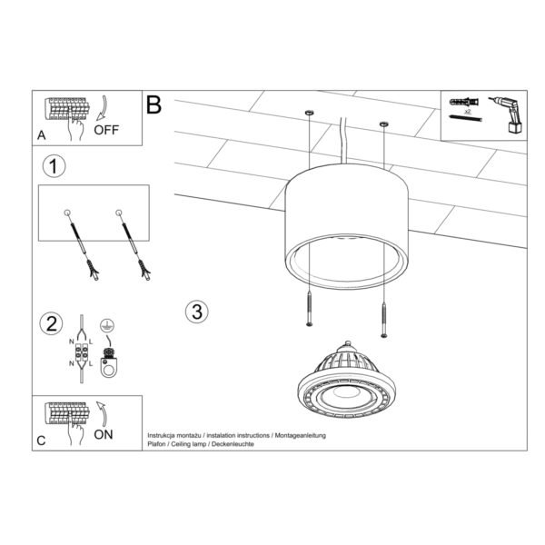 Ceiling Lamp Basic 1 Concrete - Image 5