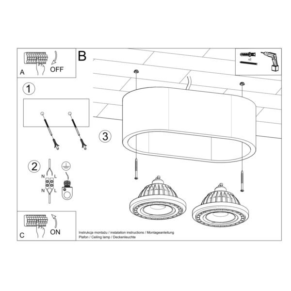 Ceiling Lamp Basic 2 Concrete - Image 5