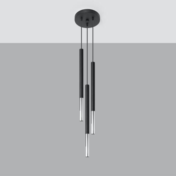 Pendant Lamp Mozaica 3p Black / Chrome Multi Pendants Modern Designer Lights