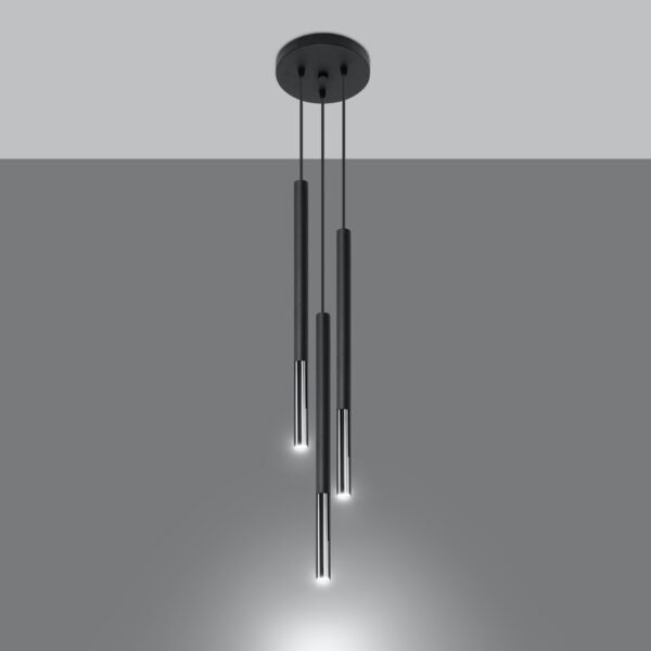 Pendant Lamp Mozaica 3p Black / Chrome Multi Pendants Modern Designer Lights