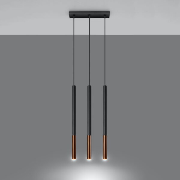 Pendant Lamp Mozaica 3l Black / Copper Multi Pendants Modern Designer Lights