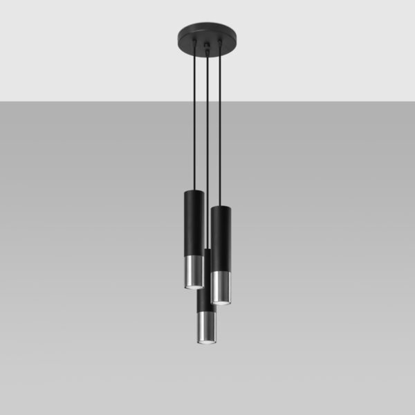 Pendant Lamp Loopez 3p Black / Chrome Multi Pendants Modern Designer Lights