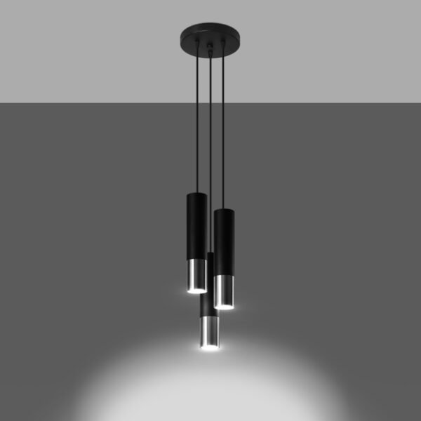 Pendant Lamp Loopez 3p Black / Chrome Multi Pendants Modern Designer Lights