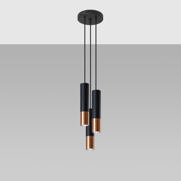 Pendant Lamp Loopez 3p Black/copper - Image 2