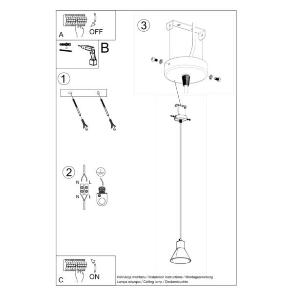 Pendant Lamp Taleja 1 White [e27] - Image 5