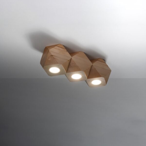 Ceiling Lamp Woody 3 Natural Wood - Image 3