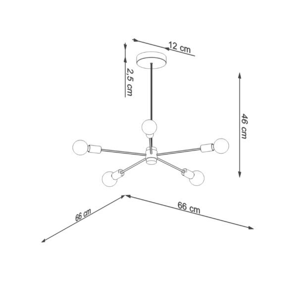 Chandelier Lango 5 Black - Image 4