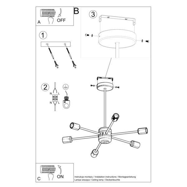 Chandelier Lango 6 Black - Image 5
