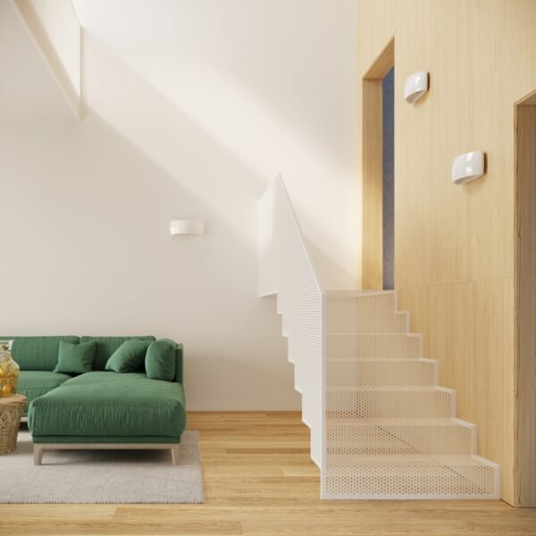 Varnished Wall Lamp Pontius White Gloss - Image 6