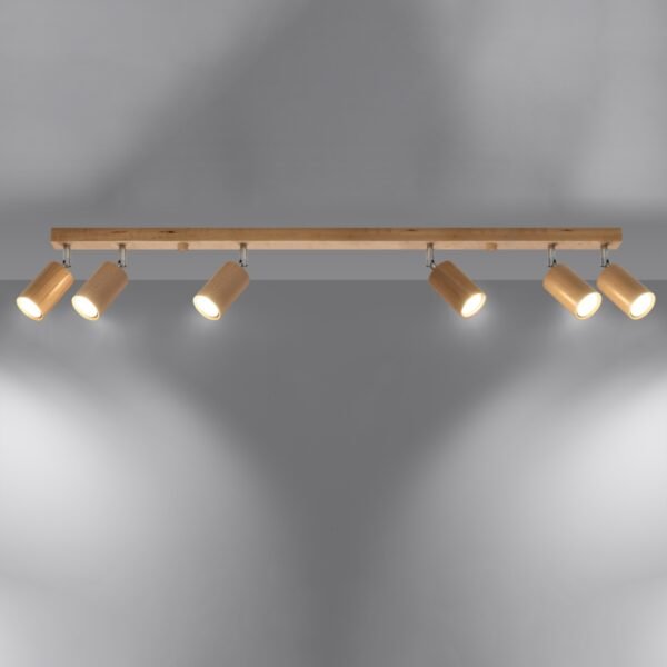 Ceiling Lamp Berg 6 Natural Wood - Image 3