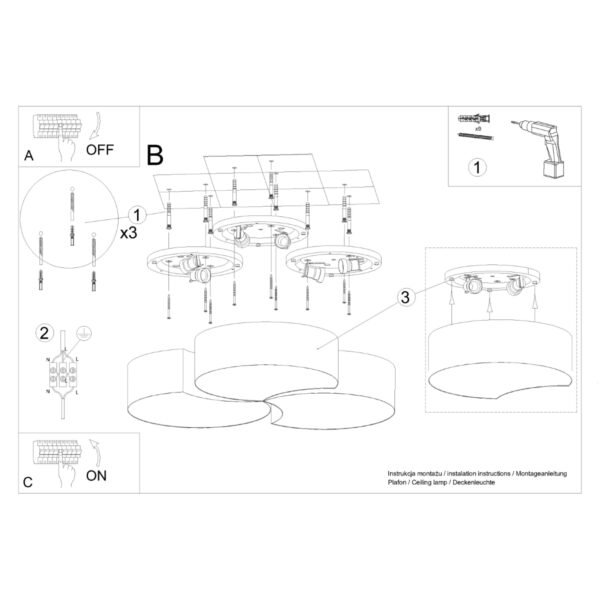 Ceiling Lamp Circle 3b White - Image 5