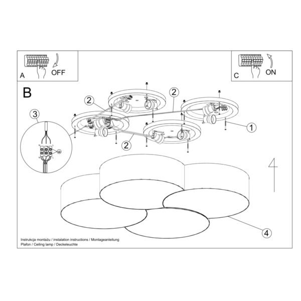Ceiling Lamp Circle 4 White - Image 5