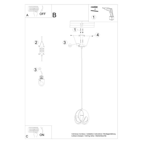 Pendant Lamp Tulos 1 White - Image 5