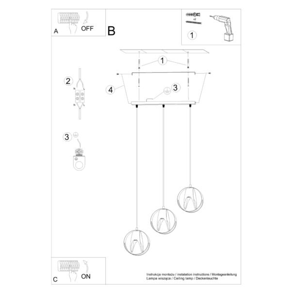 Pendant Lamp Tulos 3l White Multi Pendants Modern Designer Lights