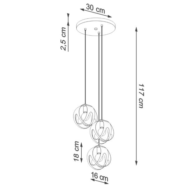 Pendant Lamp Tulos 3p Black - Image 4
