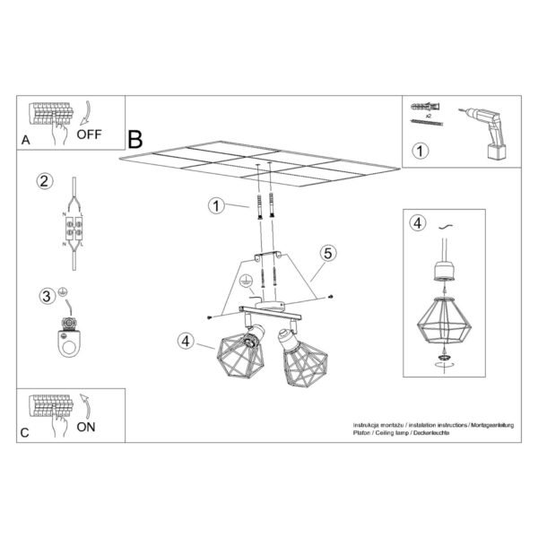 Ceiling Lamp Artemis 2 White - Image 6