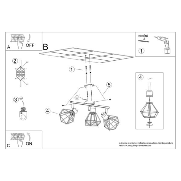 Ceiling Lamp Artemis 3 White - Image 6