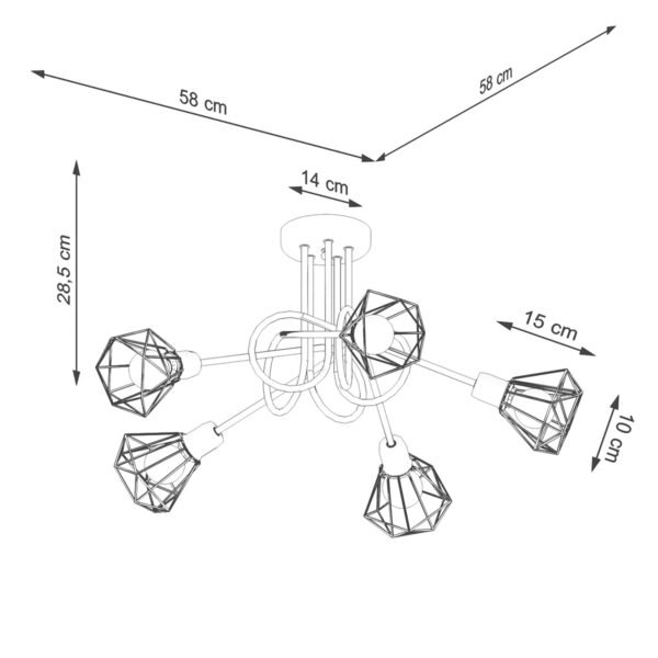 Chandelier Artemis 5s Black - Image 5
