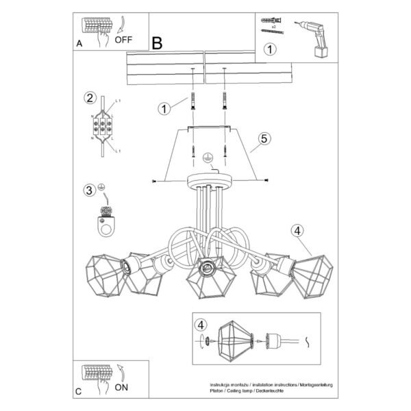 Chandelier Artemis 5s Black - Image 6