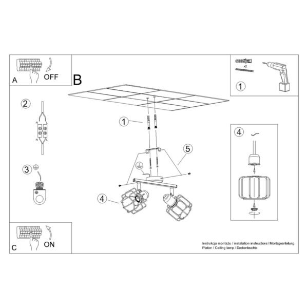 Ceiling Lamp Beluci 2 White - Image 6