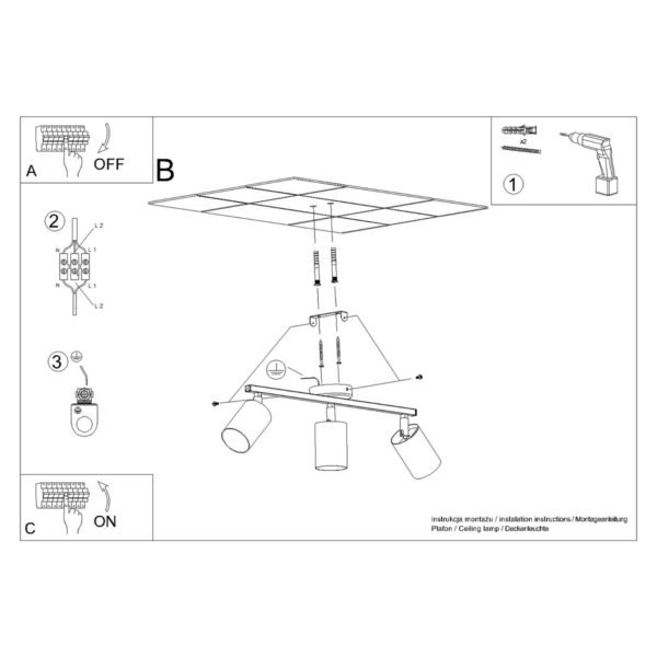 Ceiling Lamp Lemmi 3 Black - Image 6