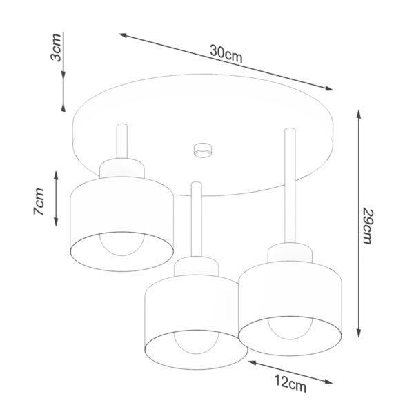 Ceiling Lamp Savar 3 Black - Image 5