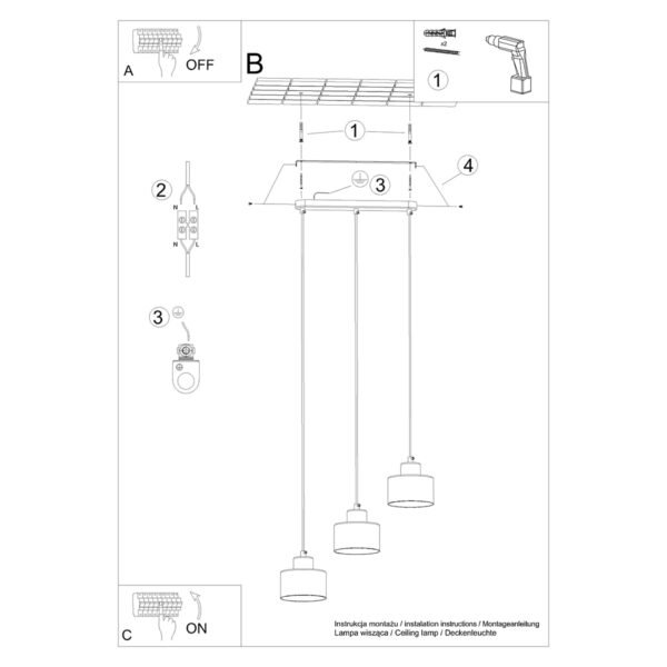 Pendant Lamp Savar 3 Black - Image 6