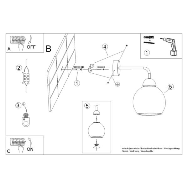 Wall Lamp Alino 1 Black - Image 6