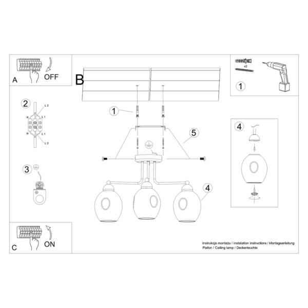 Chandelier Fillan 3 Black Ceiling Chandeliers Modern Designer Lights