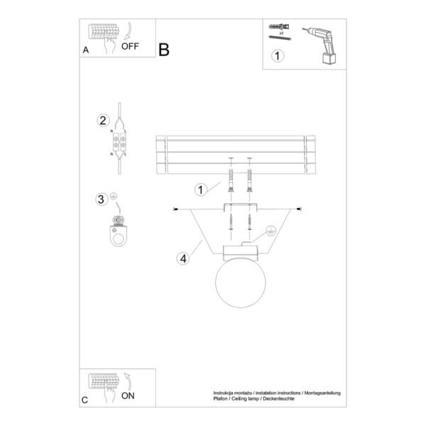 Ceiling Lamp Yoli 1 Black - Image 5