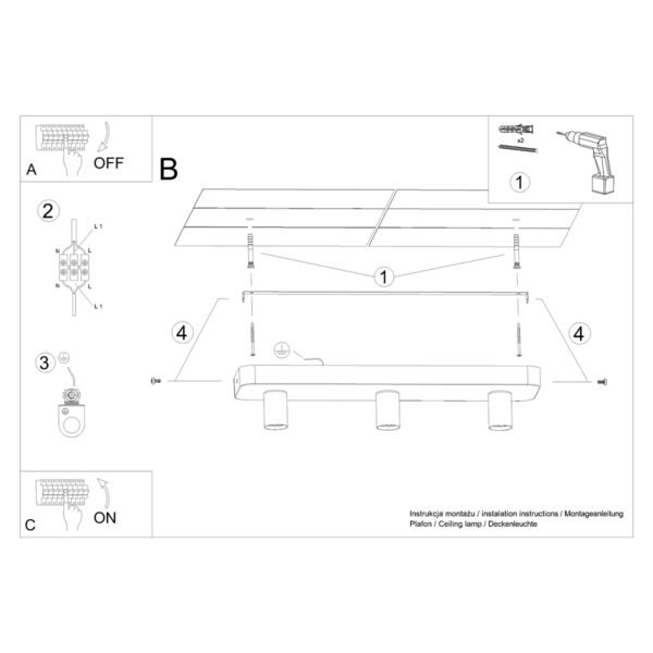 Ceiling Lamp Tavo 3 - Image 6
