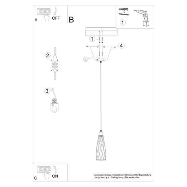 Pendant Lamp Suba 1 Black - Image 6