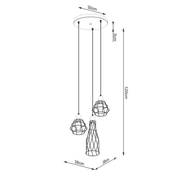 Pendant Lamp Suba 3p Black - Image 5