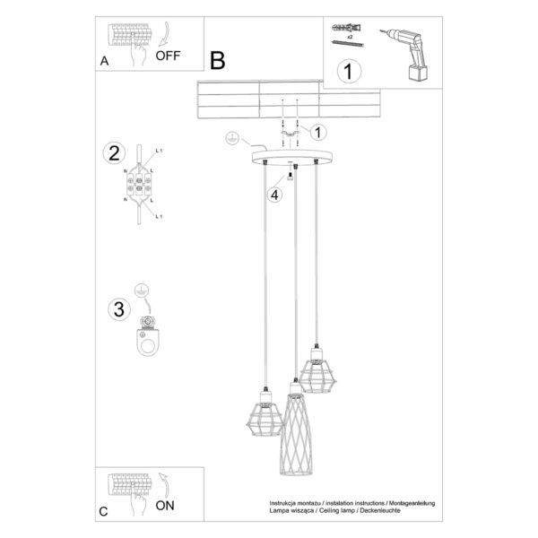 Pendant Lamp Suba 3p Black - Image 6