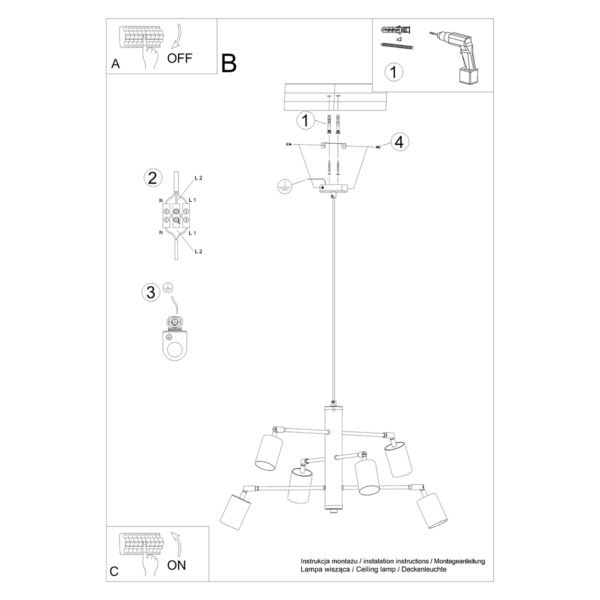 Chandelier Lemmi 6 White - Image 6