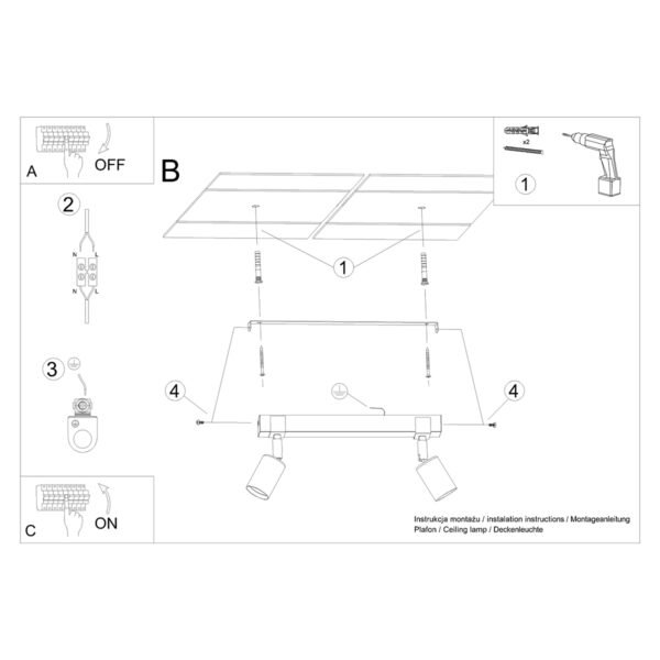 Ceiling Lamp Zuca 2 Black - Image 6
