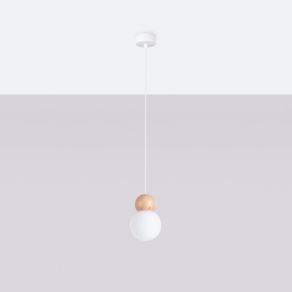 Pendant Lamp Pekka 1 White / Natural Wood Single Pendants Modern Designer Lights