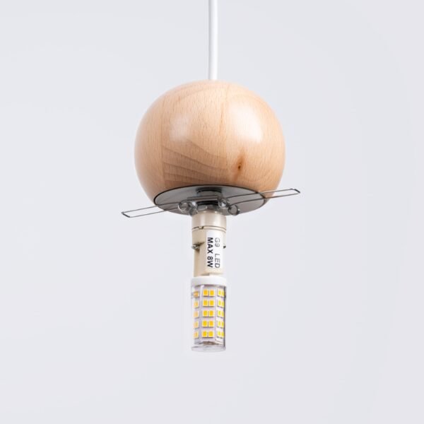 Pendant Lamp Pekka 1 White / Natural Wood Single Pendants Modern Designer Lights
