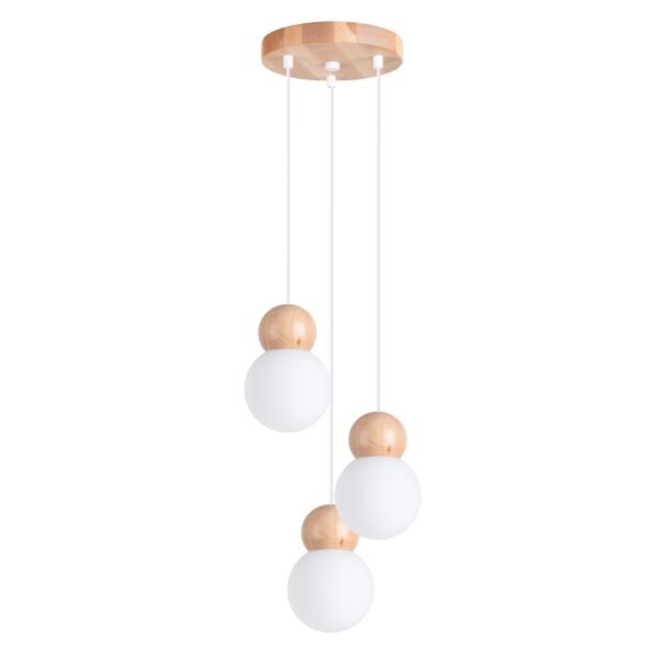 Pendant Lamp Pekka 3p White/natural Wood