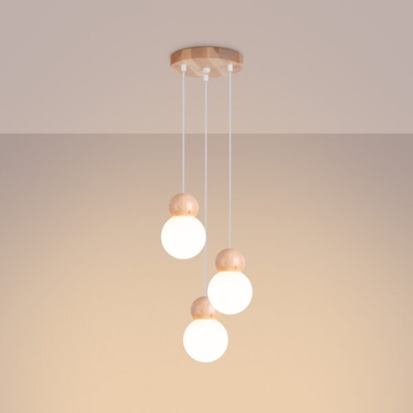 Pendant Lamp Pekka 3p White/natural Wood - Image 3