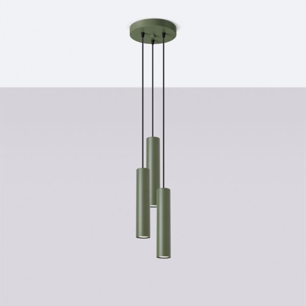 Pendant Lamp Lagos 3p Olive Green - Image 2