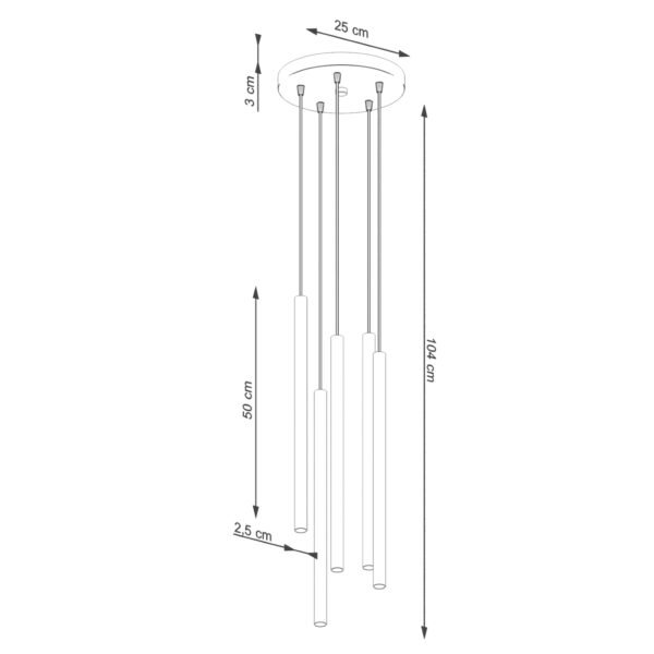 Pendant Lamp Pastelo 5p Beige - Image 5